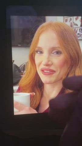 celebrity cum jessica chastain tribute gif