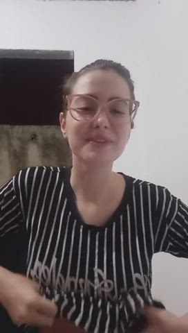 Cute Glasses Teen Tits gif