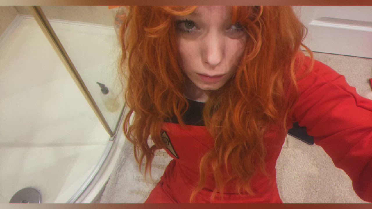 Dildo Gamer Girl Nerd Redhead gif