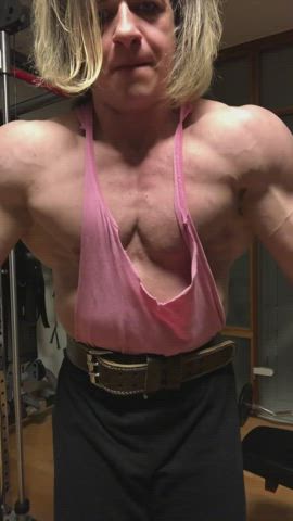 Bodybuilder Muscular Girl Muscular Milf gif