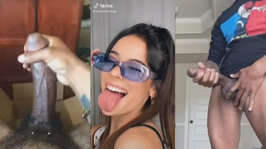 bbc babecock cumshot tiktok tongue fetish white girl gif