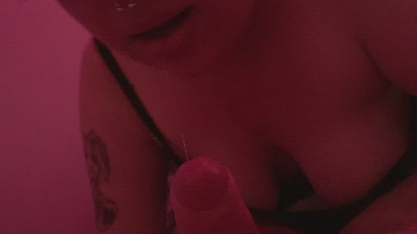 amateur blowjob cock handjob homemade nsfw natural tits pov gif