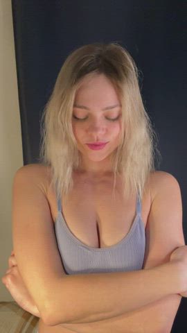 Blonde Natural Tits Tits gif