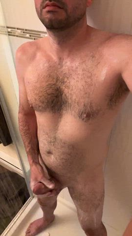 jerk off shower thick cock cock massive-cock gif