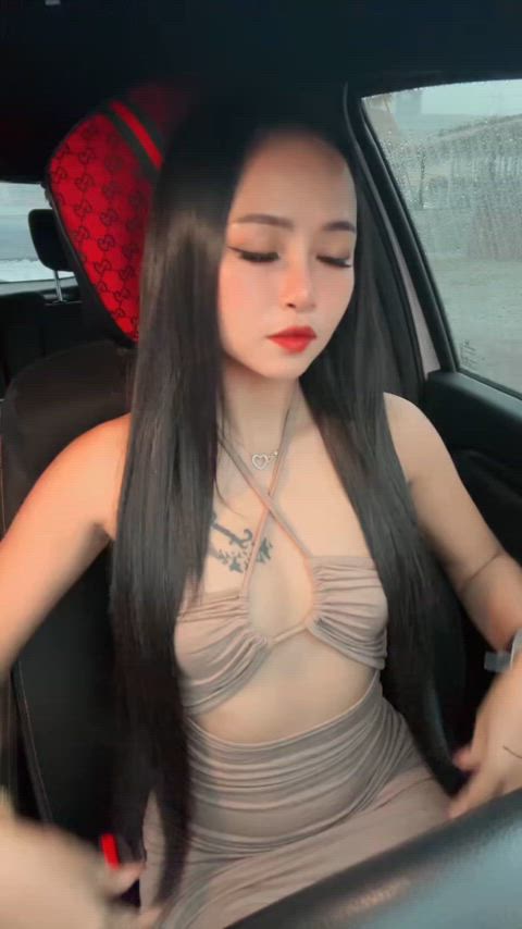 asian babe babes car cute onlyfans tik-tok gif