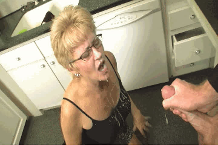 cum cumshot facial glasses granny gif