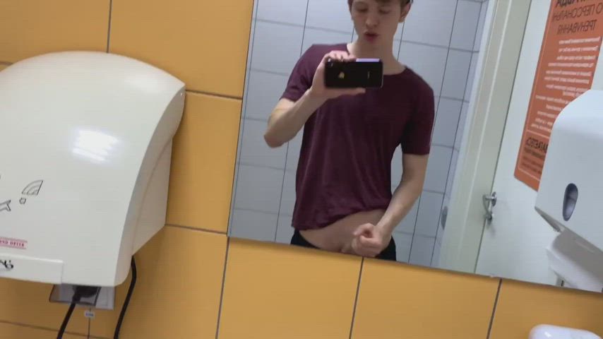 Bathroom Jerk Off Twink gif