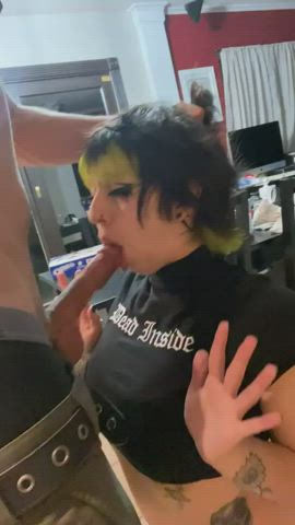 Blowjob Face Fuck Goth gif