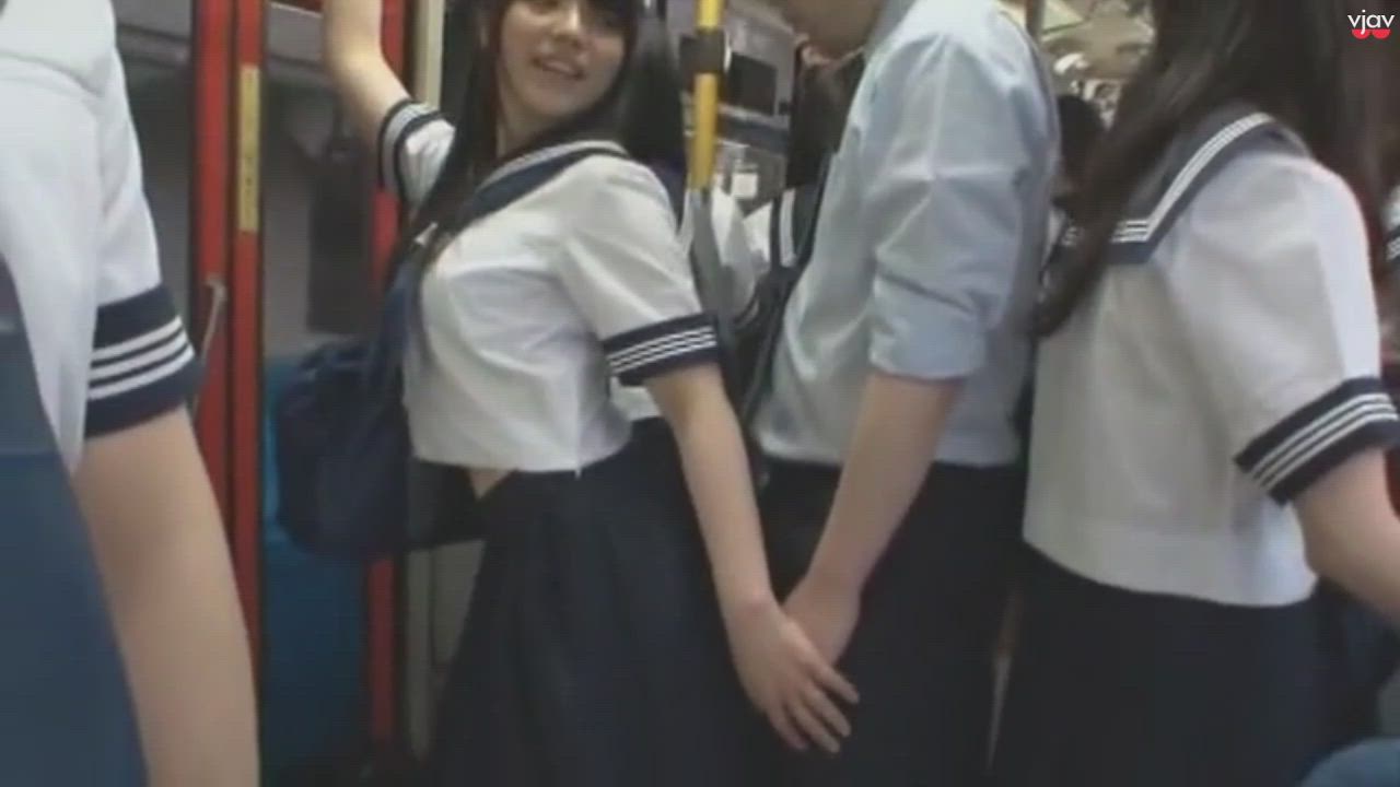 Asian Bus Censored Femdom Groping JAV Japanese Public gif