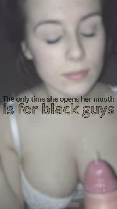 BBC Caption Cheating Cuckold Facial Hotwife Interracial gif