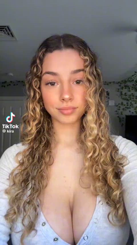 19 years old big tits blonde cute teen tiktok tits r/tiktits gif