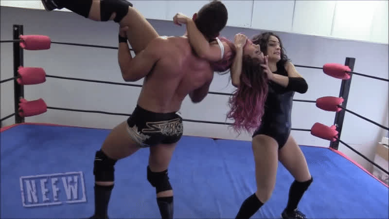 brunette mexican wrestling gif