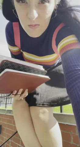 Ass Hairy Pussy Legs NSFW Nudist Public Skirt Upskirt gif