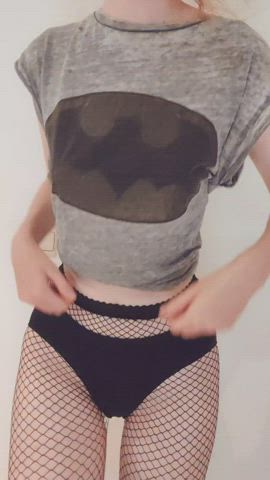 21 years old fishnet pale tits gif