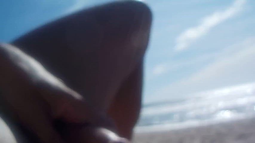 amateur beach big dick gif