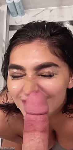 Blue Eyes Cum Cumshot Facial Happy Ending OnlyFans POV gif