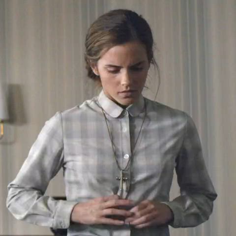 emma watson hand bra underwear undressing gif