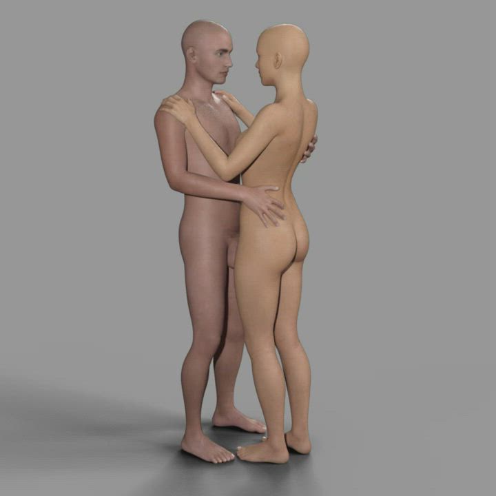 3D Animation Blowjob Naked Standing Doggy VR gif