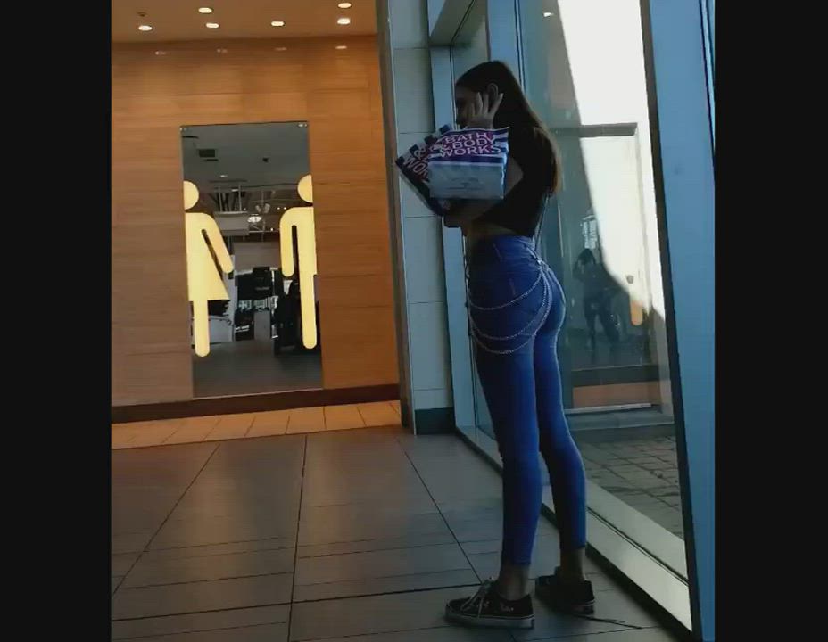 Ass Candid Jeans Teen gif