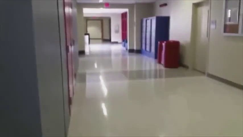 Substitute Teacher recieves Big Facial in College Hallway