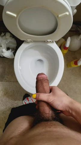 big dick pee toilet gif