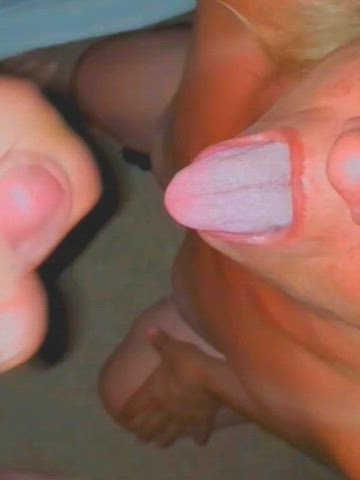 Jacking and cumming in her mouth.