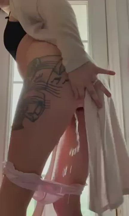 Ass Butt Plug Panties Piss Pissing Pussy Pussy Spread Tattoo Wet Wet Pussy gif