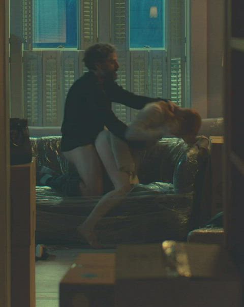 celebrity doggystyle jessica chastain sex standing doggy gif