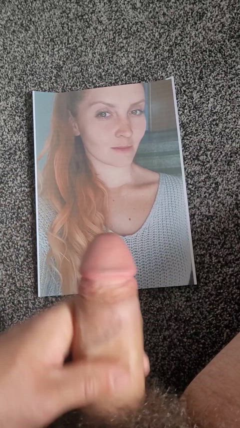 cumshot facial redhead tribute r/tributeme cumslut facials gif