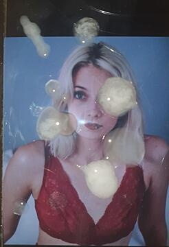 Cumtribute on a cute blonde girl