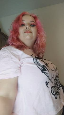 amateur bbw big ass big tits lingerie pink ssbbw white girl gif