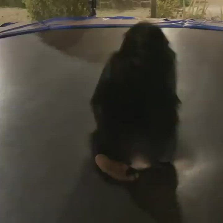 super hot chick on a trampoline