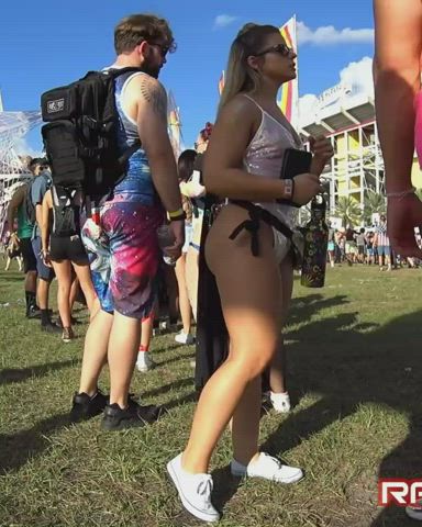 ass candid festival public slow motion gif