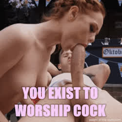 Blowjob Caption Cock Worship Redhead gif