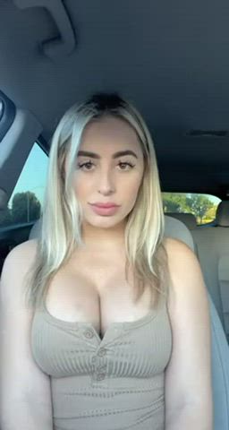 big tits blonde boobs cartoon flashing outdoor public tits gif