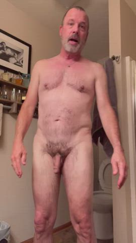 Daddy Gay Penis Shower Solo Wet gif