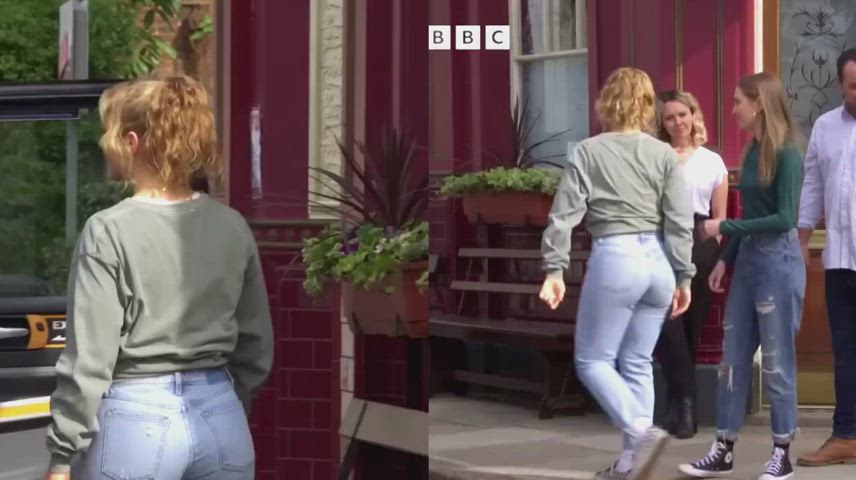 big ass blonde booty british jeans legs thighs gif