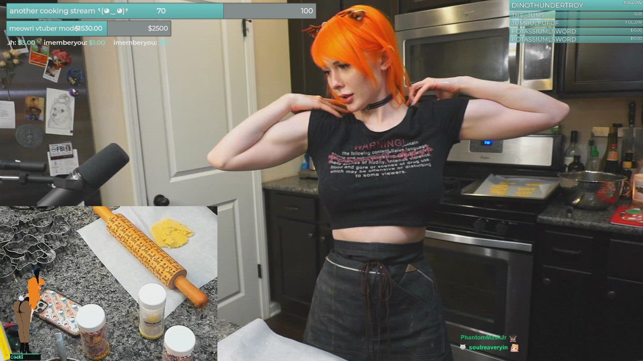 Fitness Kitchen Muscular Girl Pale Redhead gif