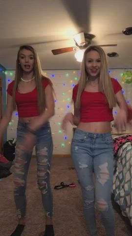 Blonde Dancing Jeans Skinny Tall Teens TikTok gif