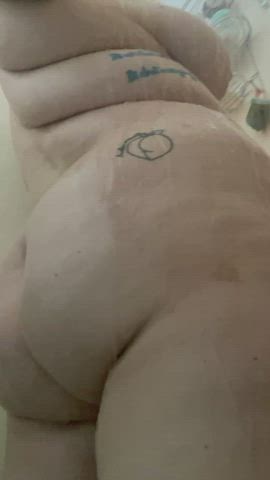 ass booty chubby nsfw shower tattoo thick gif
