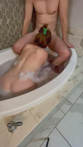 bathtub big ass big dick blowjob deepthroat milf onlyfans pawg redhead gif