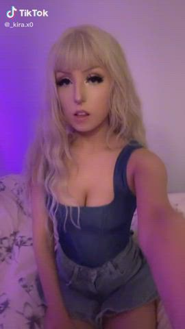 Ahegao Cleavage Cute Tease Teen TikTok Tongue Fetish gif