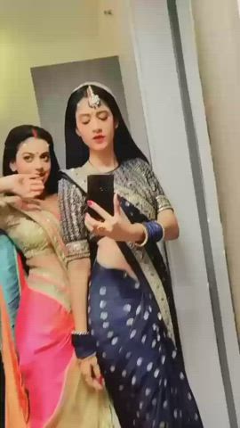 Dancing Saree Selfie gif