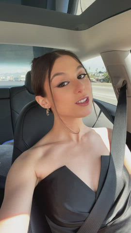 brunette celebrity cleavage kira kosarin natural tits small tits gif