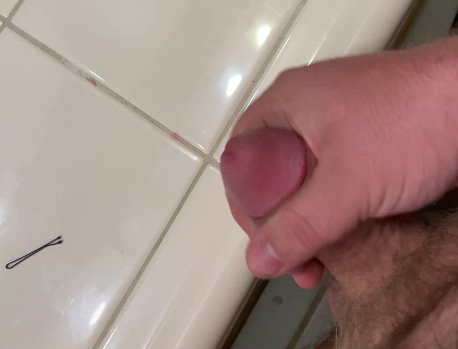 Wife fell asleep playing with my cock so I had to finish myself