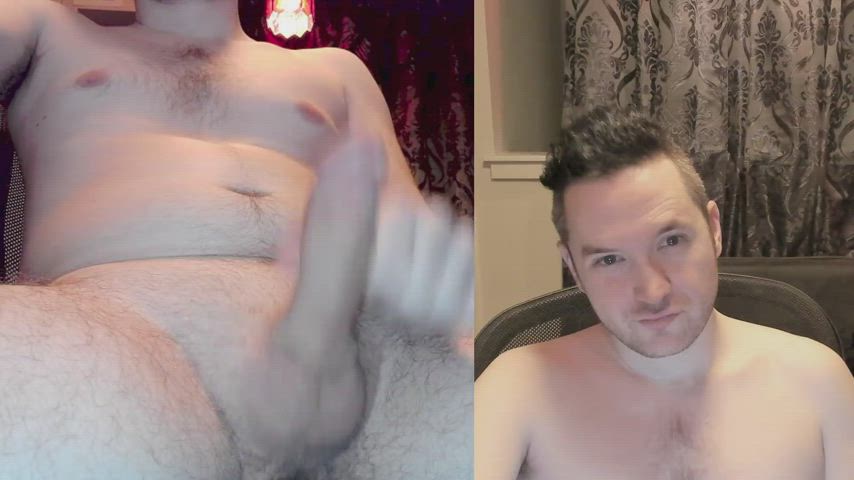 Big Dick Jerk Off Male Masturbation Smile Solo Split Screen Porn Webcam gif