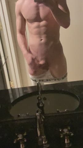 Swinging my massive soft cock around ??