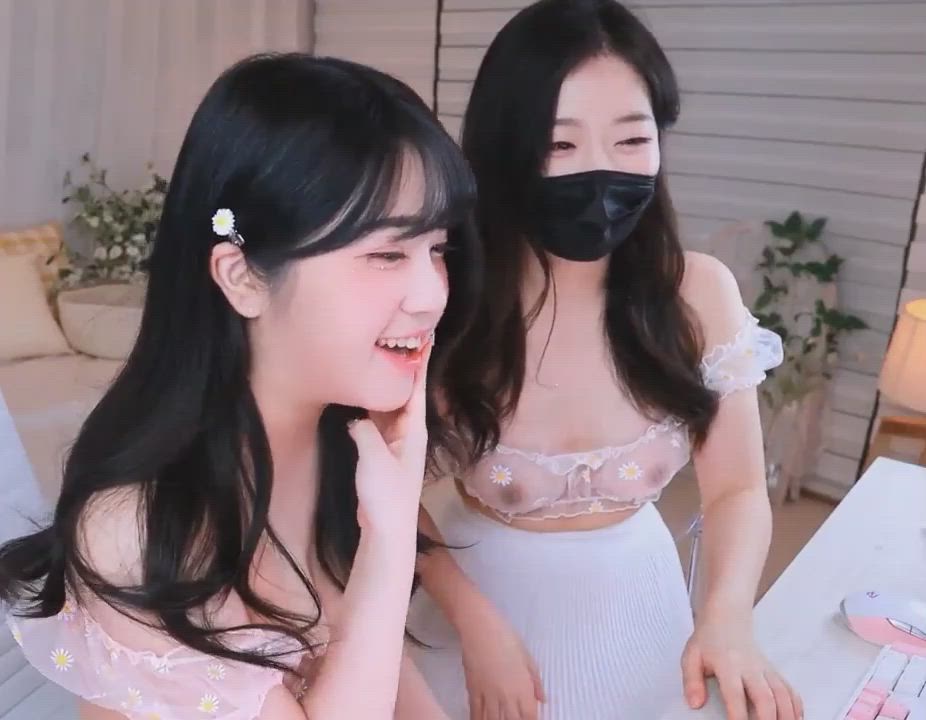 Asian Big Tits Cute Erect Nipples Korean Lesbian Lesbians gif