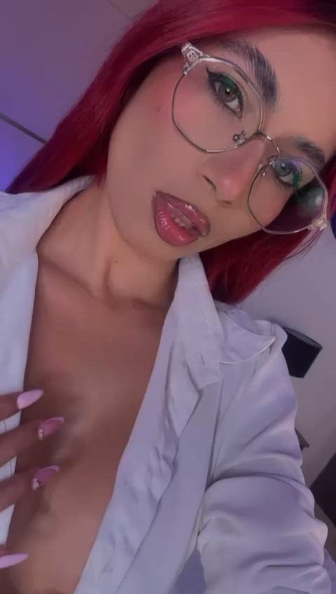 big tits camsoda glasses long hair pov redhead role play secretary gif