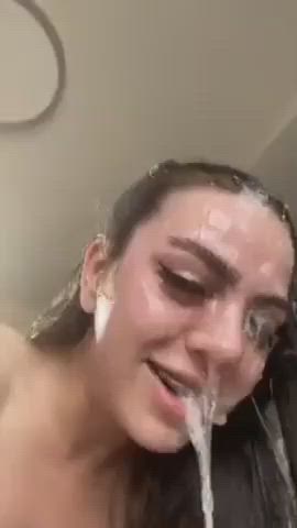 Such a good little cumslut. Loves cum all over her face.